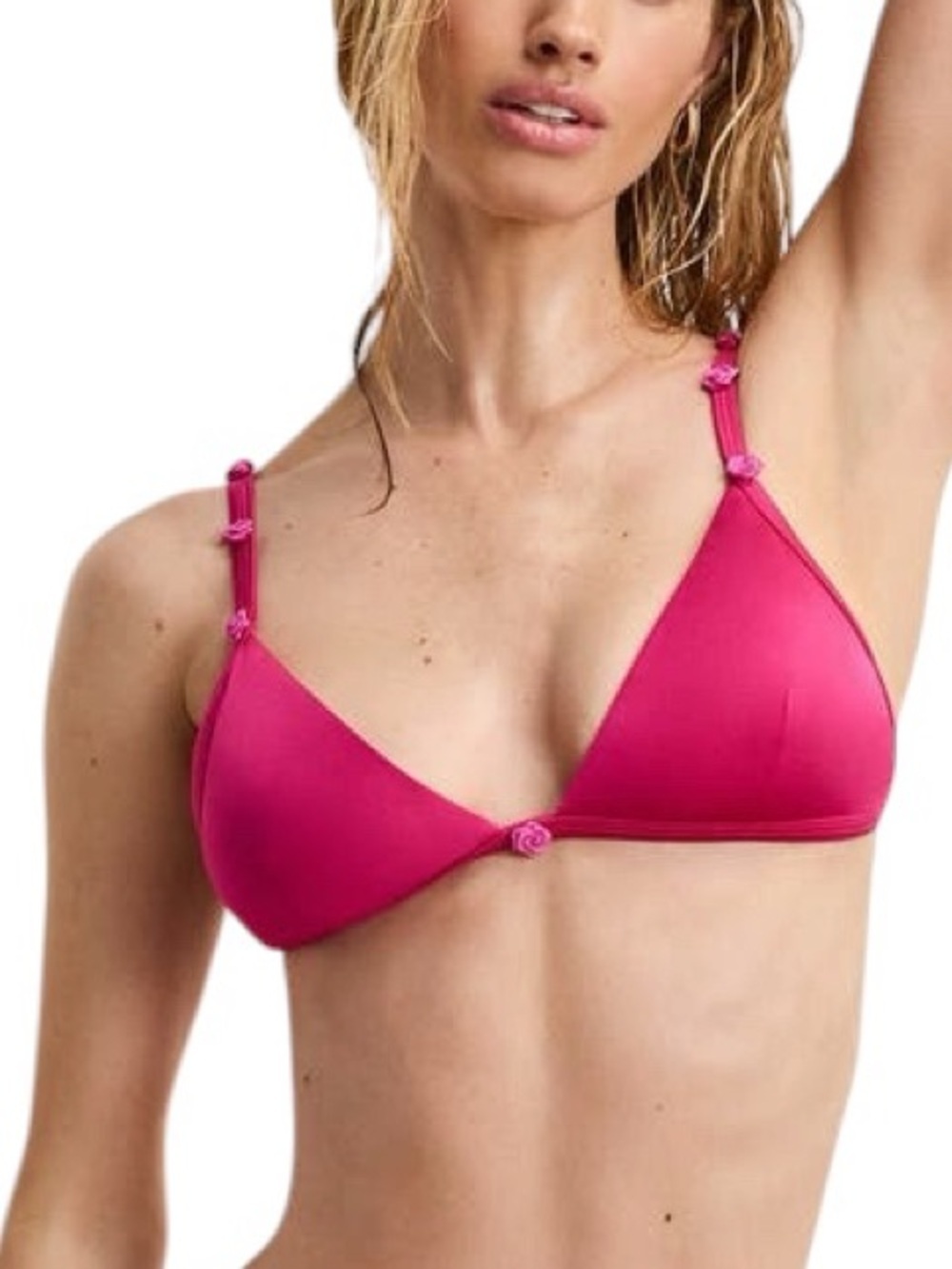 Good American Perfect Fit Pink Rose Bikini Set Size Small